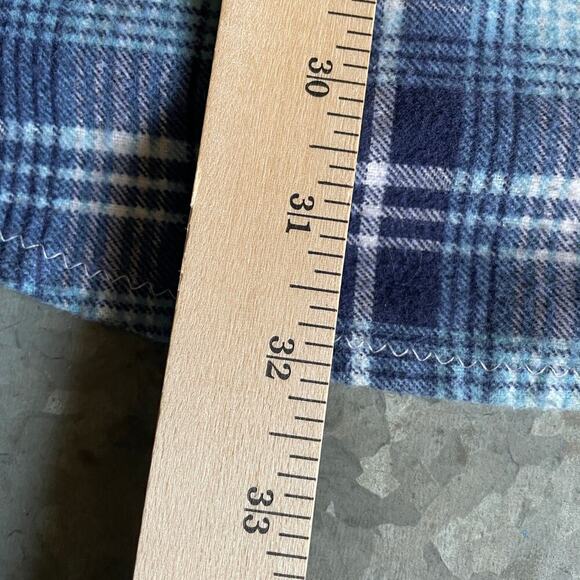 Vintage Handmade Plaid Flannel Button Up Shirt Mens Large XL Blue Western - Picture 8 of 8